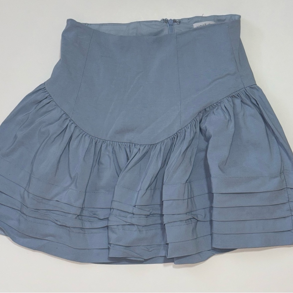 Vestique Dusty Blue A-Line Skirt
